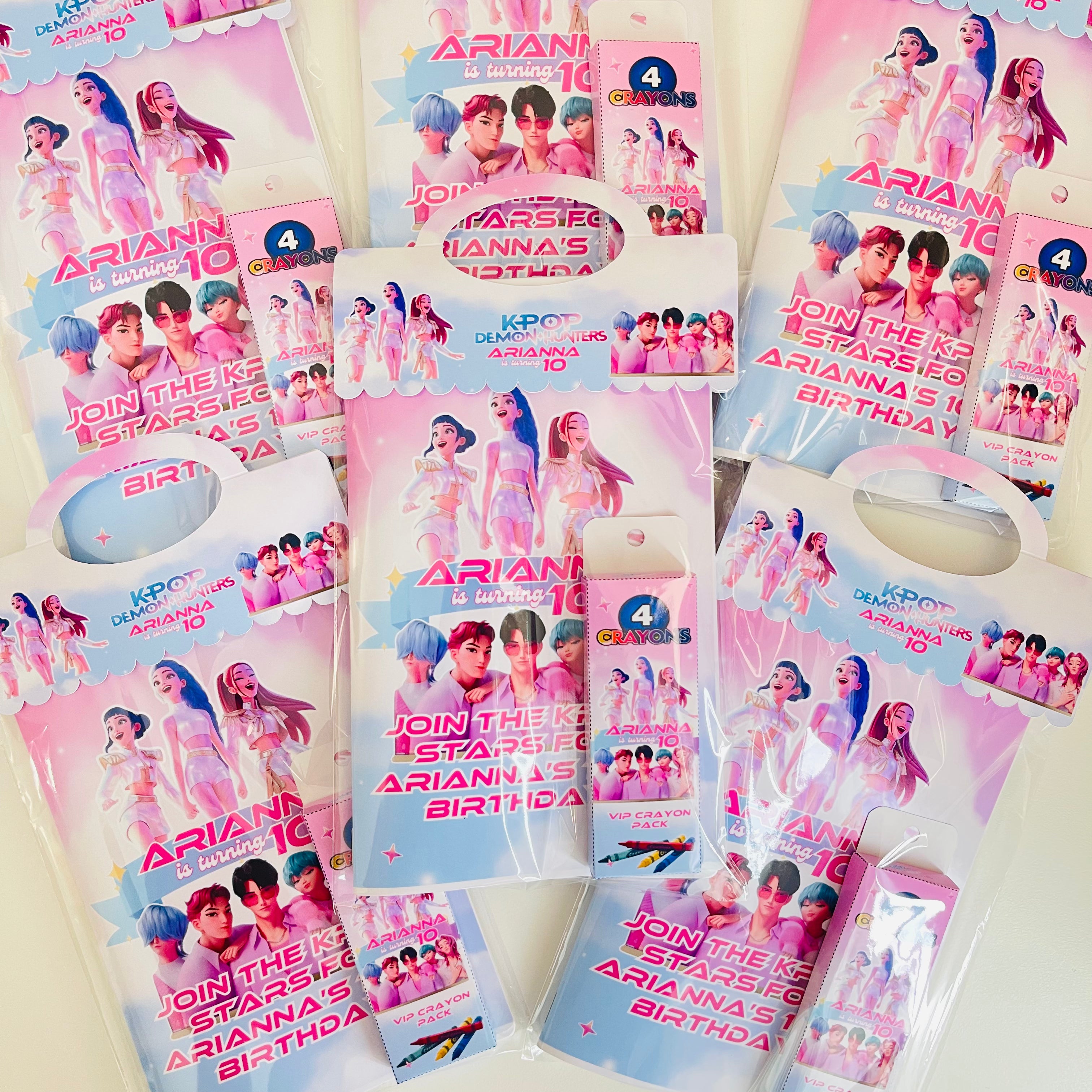 Personalized KPOP Demon Hunters Birthday Activity Booklet for Kids | Personalized Party Favor