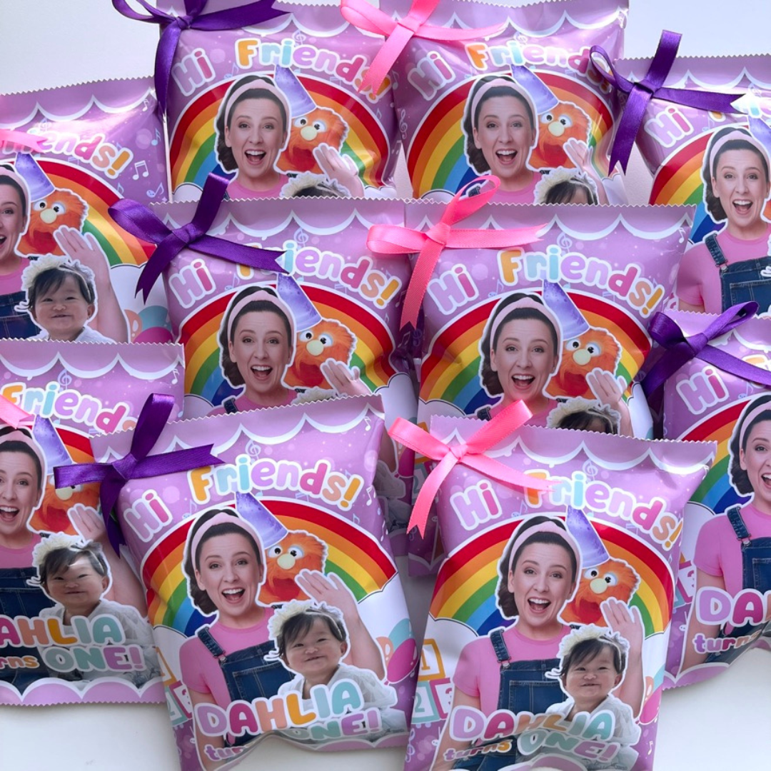 Personalized Ms. Rachel Themed Chip Bags | Personalized Party Chip Bags