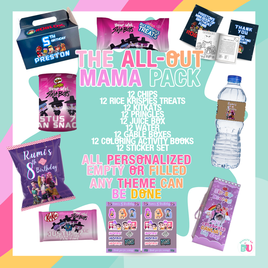 The All-Out Mama Pack | Personalized Birthday Party Favors | Custom Party Favors