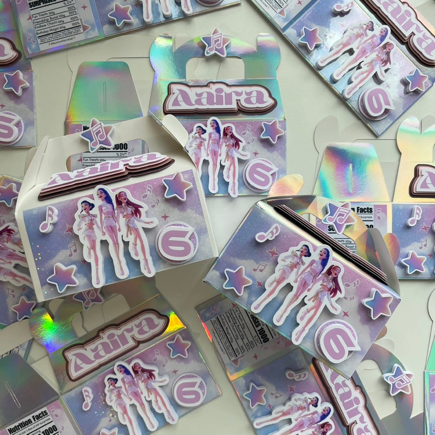Personalized 3D KPOP Demon Hunters Gable Boxes | Personalized Party Favor Boxes