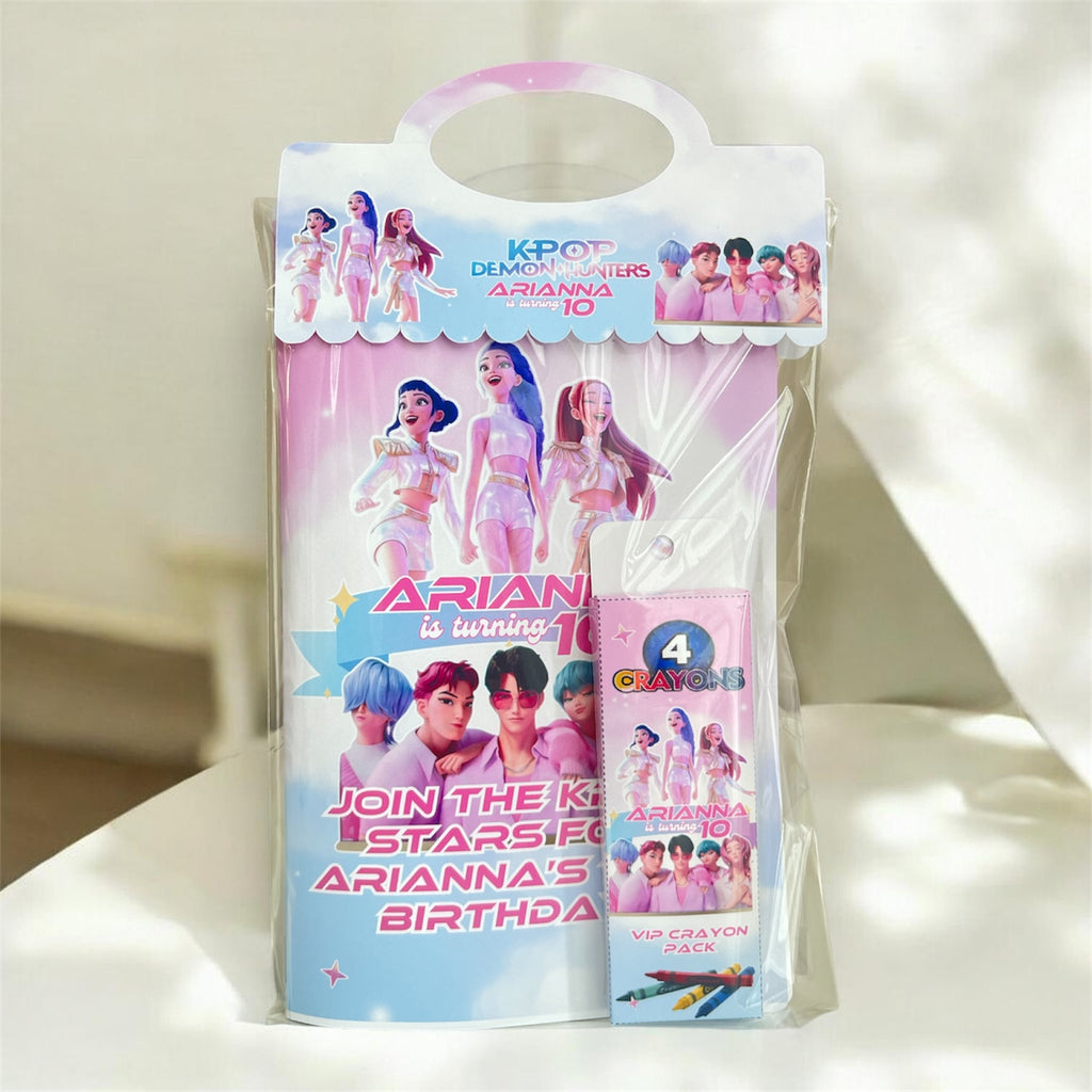 Personalized KPOP Demon Hunters Birthday Activity Booklet for Kids | Personalized Party Favor