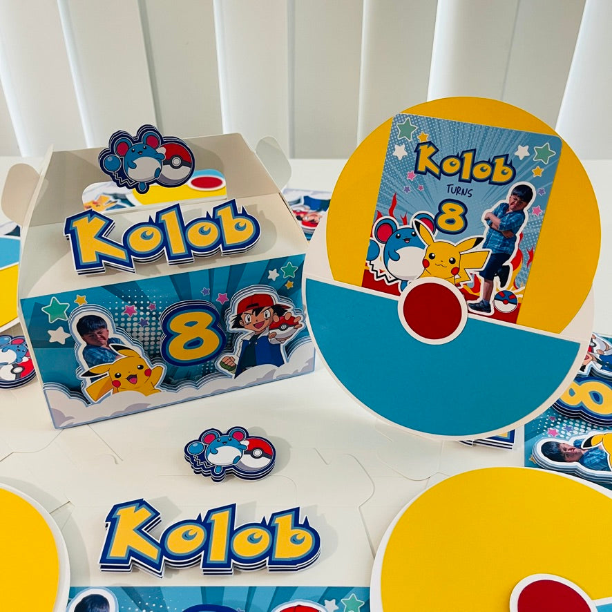 Personalized 3D Pokemon Gable Boxes | Personalized Party Favor Boxes