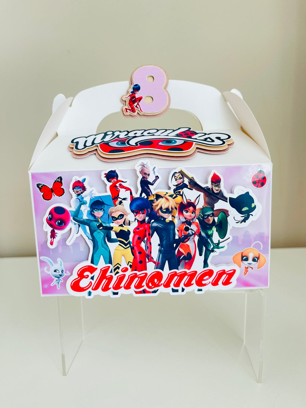 Lady Bug and Cat Noir Miraculous 3D Gable Boxes Treat and Gift Boxes Personalized Party Favor Boxes