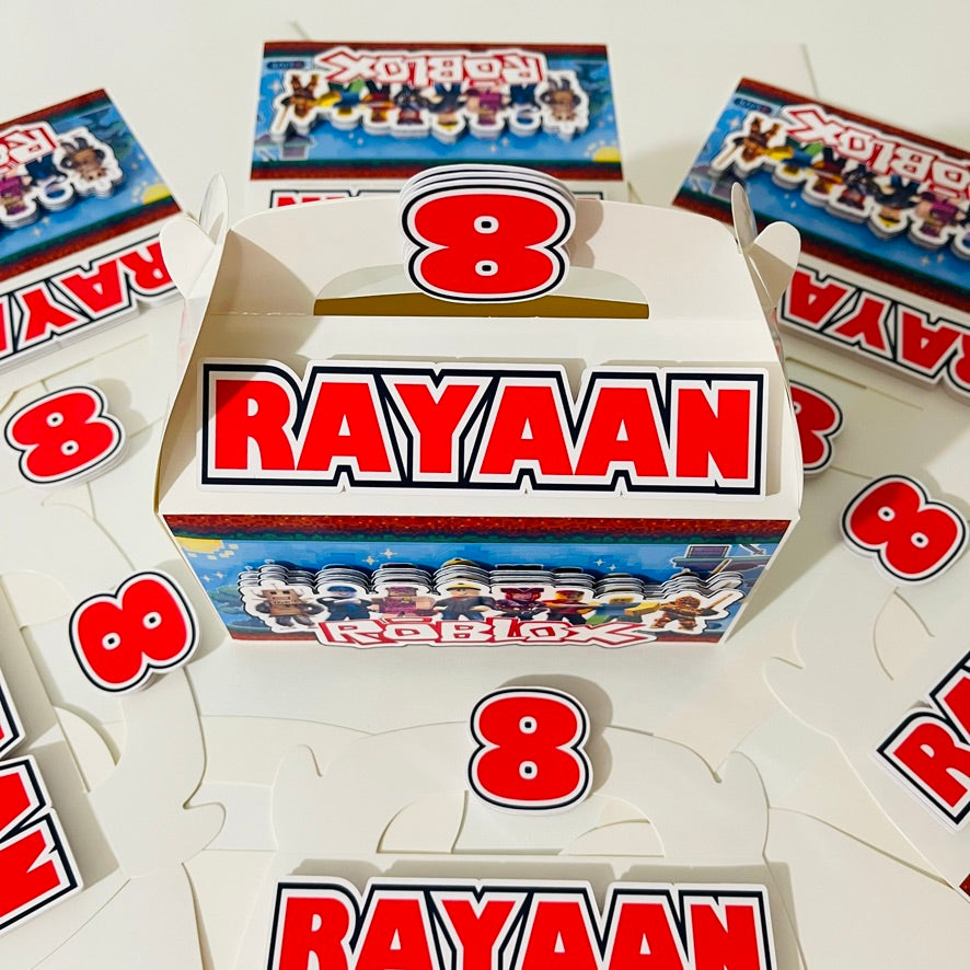 Personalized 3D Roblox Gable Boxes | Personalized Party Favor Boxes