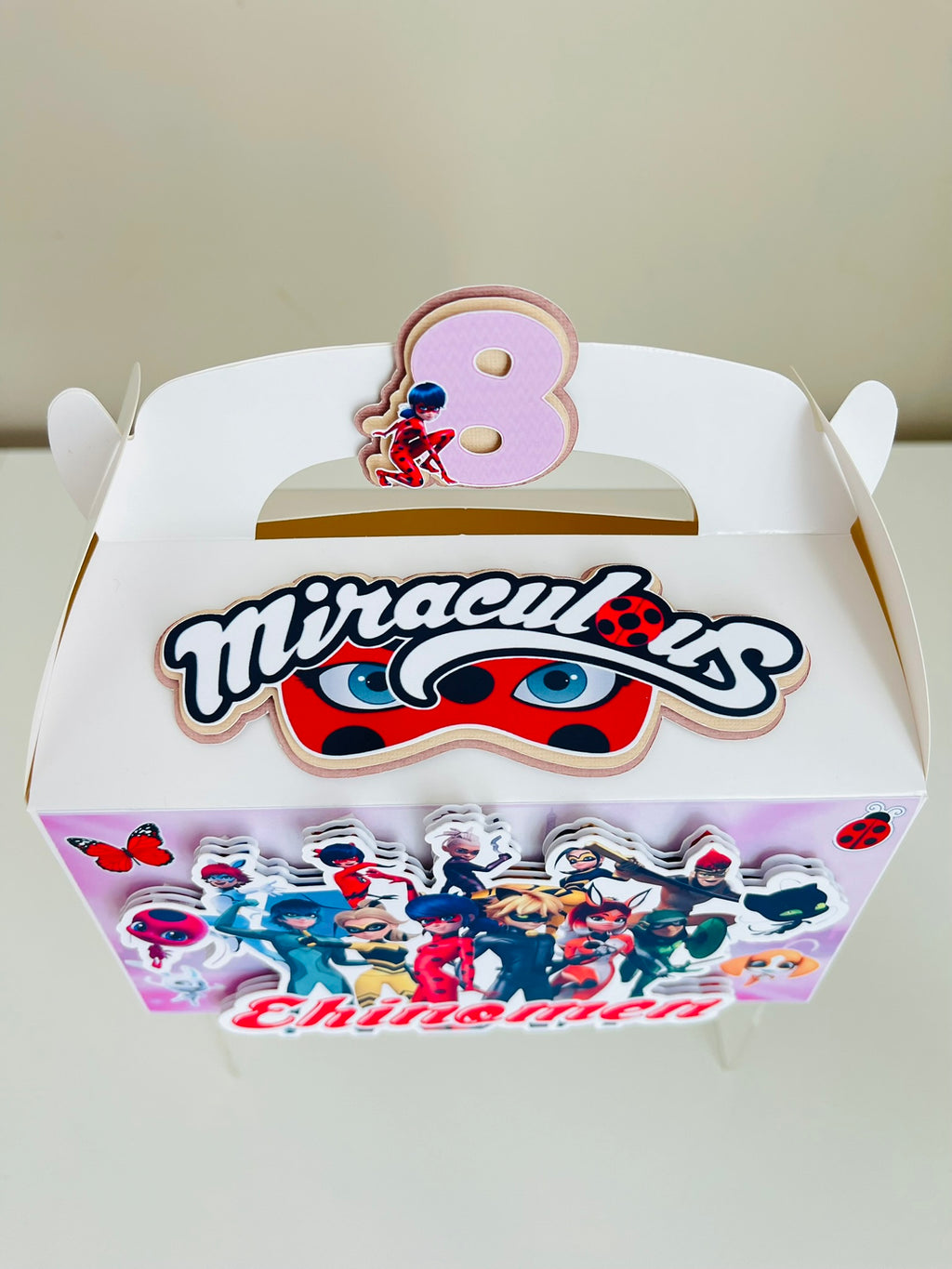 Lady Bug and Cat Noir Miraculous 3D Gable Boxes Treat and Gift Boxes Personalized Party Favor Boxes