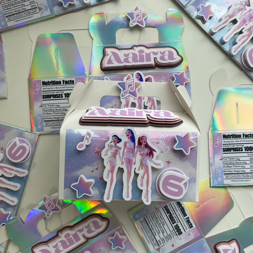 Personalized 3D KPOP Demon Hunters Gable Boxes | Personalized Party Favor Boxes