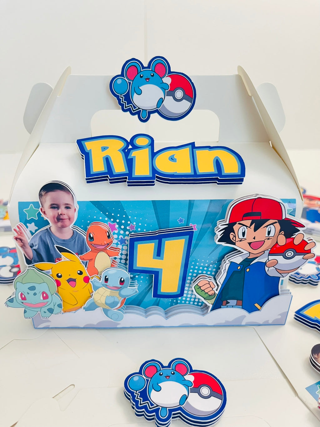 Personalized 3D Pokemon Gable Boxes | Personalized Party Favor Boxes