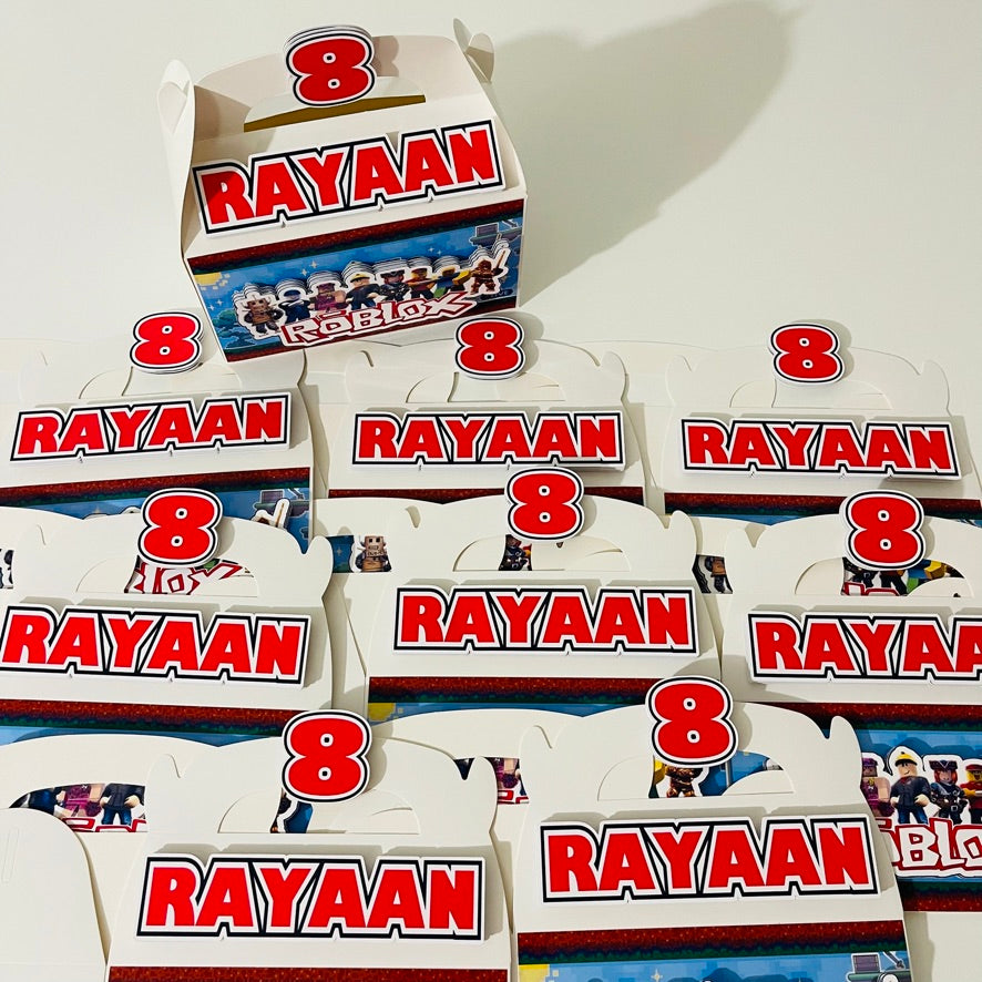 Personalized 3D Roblox Gable Boxes | Personalized Party Favor Boxes